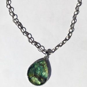 Chico’s Green Pendant with silver chain